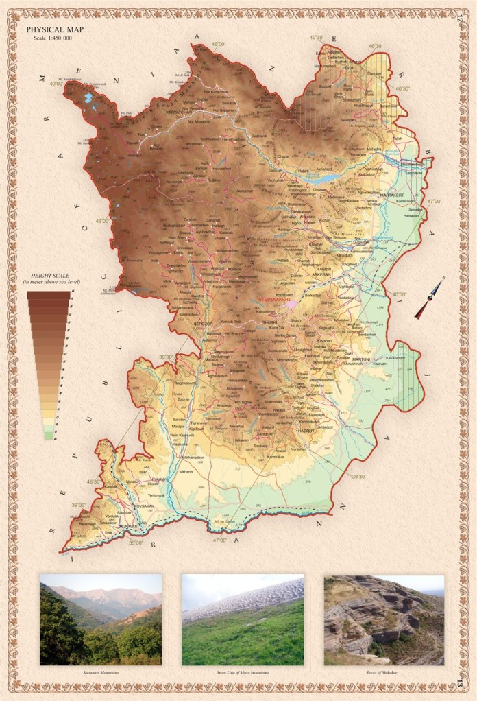 Karabakh Physical Map